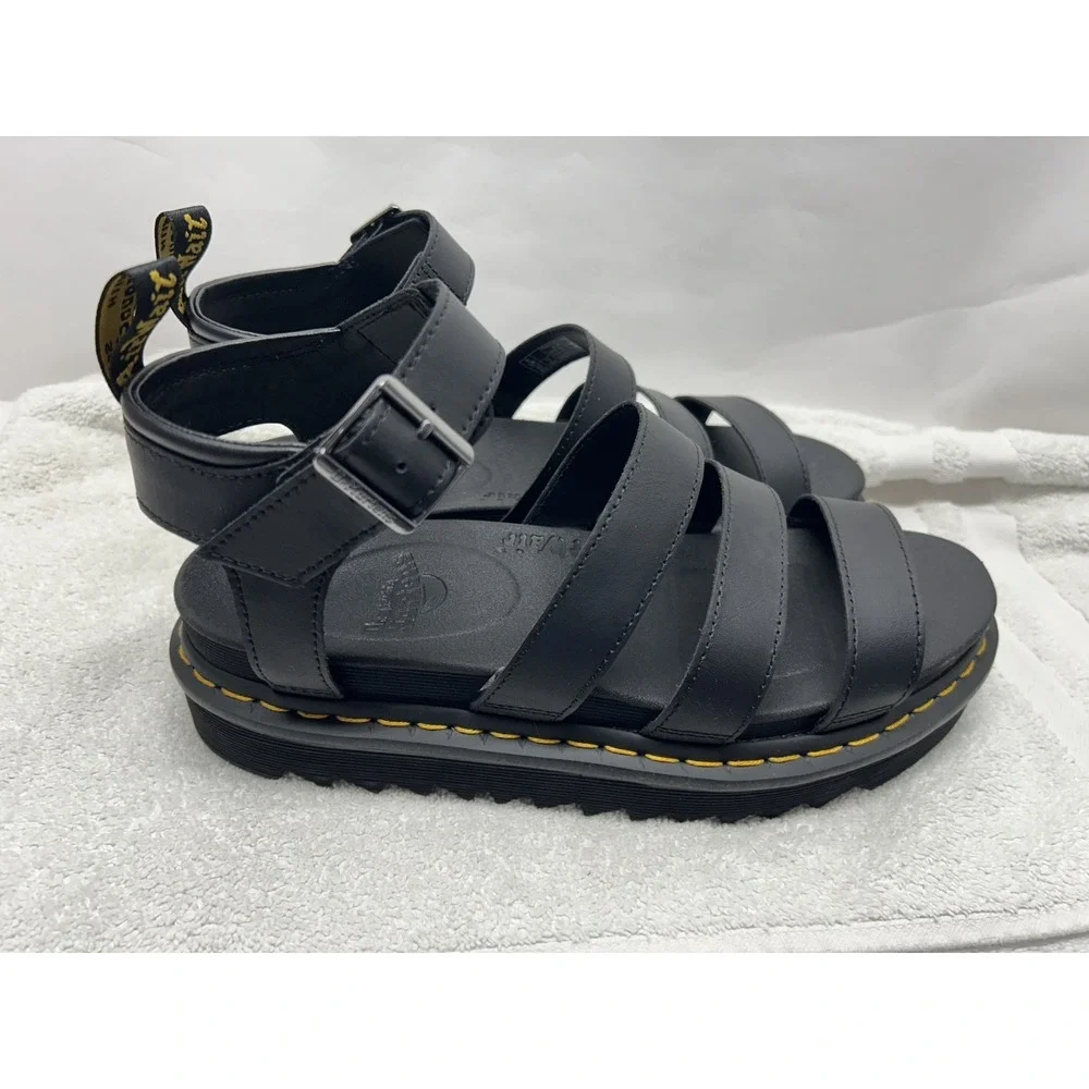 Dr Martens Womens Size 11 Black Blaire Hydro Leather Sandals New